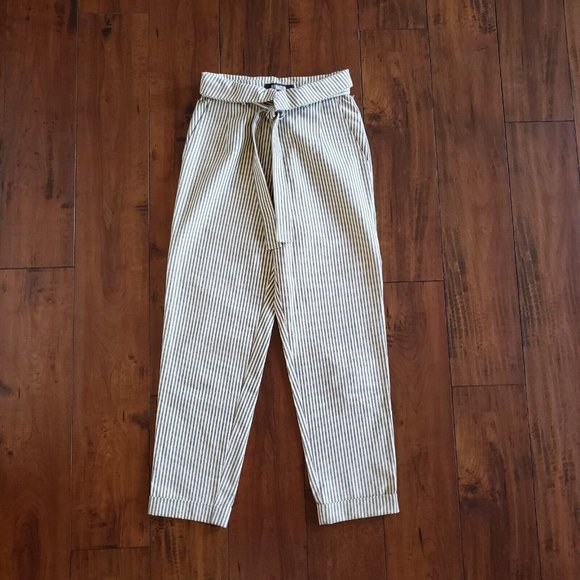 Reformation Striped Fisher High Waisted Paper bag Pants Size 2 - Picture 3 of 12